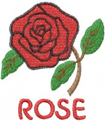 beginner-friendly rose machine embroidery pattern - Rose perfect for kitchen tea towels