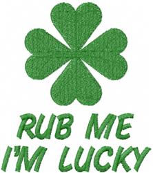 beginner-friendly leaf machine embroidery pattern - RUB ME IM LUCKY for decorative pillow covers