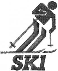 quick stitch winter cross machine embroidery pattern - SKI perfect for Beanies