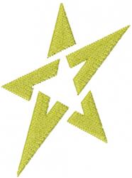 Bright yellow star shape with sharp triangles, minimalistic and modern design, perfect for geometric decor.