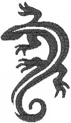 Stylized lizard in dark tone with smooth curves, emphasizing fluid motion. Perfect for minimalistic home decor.