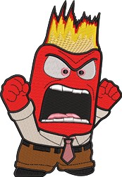anger detailed machine digital embroidery - Anger perfect for reusable tote bags