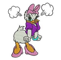 Angry Daisy Duck - 4x4 daisy beginner-friendly embroidery design for reusable tote bags