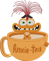 anxiety detailed machine digital embroidery - Anxiety perfect for reusable tote bags