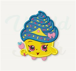 Applique Cupcake - 4x4 cupcake applique machine embroidery design for Party Decor