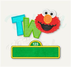 Applique Elmo Two - 4x4 two applique machine embroidery design for Birthday Shirts