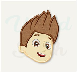 Applique Ryder Head - 4x4 head applique embroidery design for decorative pillow covers
