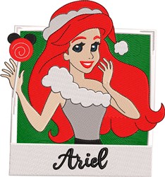 Ariel - 4x4 mermaid detailed machine embroidery design for decorative pillow covers