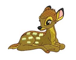 detailed reindeer machine embroidery pattern - Bambi for decorative pillow covers