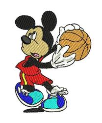 mickey detailed machine embroidery - Basketball Mickey perfect for reusable tote bags