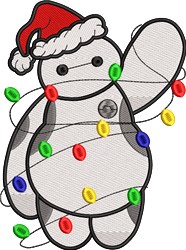 Santa Claus detailed machine digital embroidery - Baymax perfect for kitchen tea towels