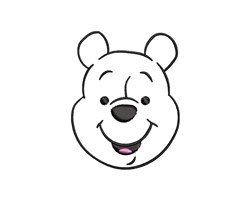 Playful cartoon bear face with a smiling expression and rounded features, featuring bold black outlines.