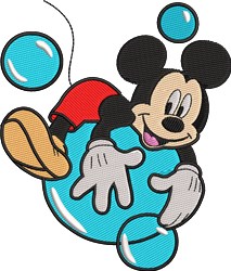 mickey detailed machine embroidery - Bubble Mickey perfect for decorative pillow covers