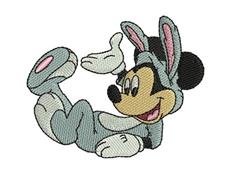 bunny rabbit detailed machine embroidery - Bunny Mickey for decorative pillow covers