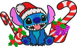 detailed christmas stitch machine embroidery pattern - Candy Cane Stitch for kitchen tea towels