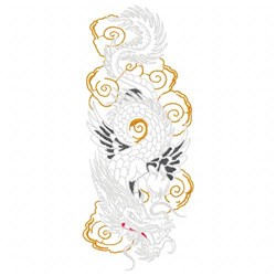 monster detailed machine embroidery - Celestial Dragon perfect for reusable tote bags
