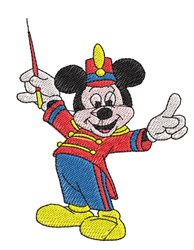 mickey detailed machine embroidery - Conductor Mickey for decorative pillow covers