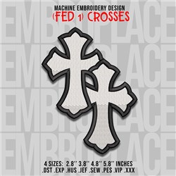 Crosses - 5x7 cross detailed machine embroidery design for decorative pillow covers