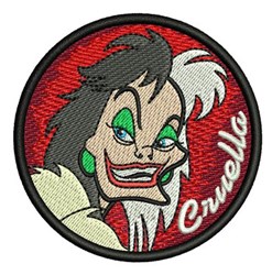 cruella detailed machine digital embroidery - Cruella perfect for reusable tote bags