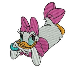 daisy detailed machine embroidery - Daisy Duck perfect for decorative pillow covers
