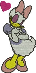 bird detailed machine digital embroidery - Daisy Duck perfect for reusable tote bags