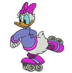 bird detailed machine embroidery - Daisy Duck Roller Skating perfect for T-Shirts