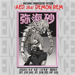 Demonic duo in anime style, featuring bold pink and black hues, dynamic poses, and intricate details.