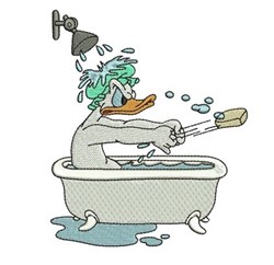Donald Duck Bathtime - 5x7 bird detailed embroidery design for cute baby onesies