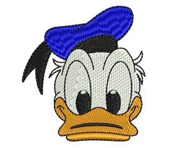 beginner-friendly bird machine embroidery pattern - Donald Duck Head for Kids Backpacks