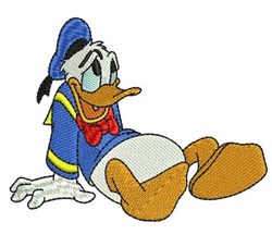 detailed resting machine embroidery pattern - Donald Duck Resting for kitchen tea towels