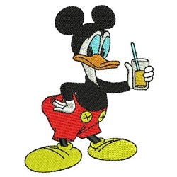 Donald Mickey Mouse - 4x4 bird detailed embroidery design for reusable tote bags