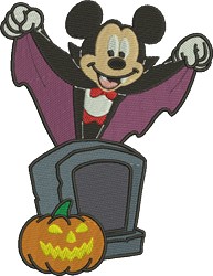 detailed halloween mickey machine embroidery pattern - Dracula Mickey for Party Decor