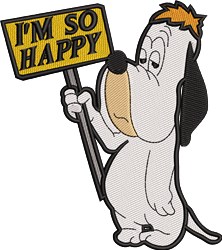 puppy dog detailed machine digital embroidery - Droopy perfect for kitchen aprons