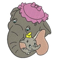 detailed mom machine embroidery pattern - Dumbo And Mom for Kids Pajamas