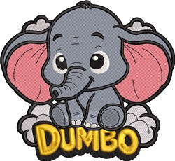 Dumbo - 5x7 dumbo detailed machine embroidery design perfect for Baby Blankets
