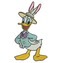 Easter Donald Duck - 4x4 bunny rabbit detailed embroidery design for Kids Hats