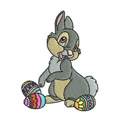 Easter Egg Thumper - 4x4 bunny rabbit detailed embroidery design for Easter Baskets