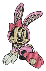 Easter Minnie - 4x4 bunny rabbit detailed embroidery design for Easter Baskets