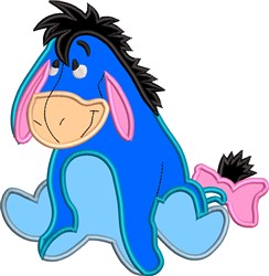 detailed eeyore applique machine embroidery pattern - Eeyore Applique for reusable tote bags
