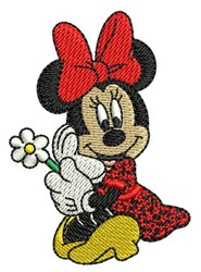 beginner-friendly spring mouse machine embroidery pattern - Fancy Minnie Mouse for decorative pillow covers