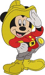 mickey detailed machine embroidery - Fireman Mickey perfect for School Projects