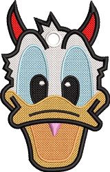bird beginner-friendly machine embroidery - FSL Devil Donald for Halloween Bags