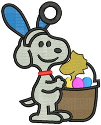 FSL Easter Snoopy - 4x4 puppy dog beginner-friendly embroidery design for Backpacks