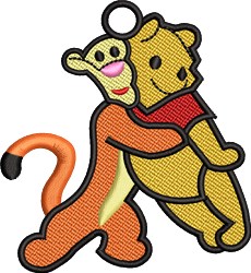 bear beginner-friendly machine embroidery - FSL Winnie & Tigger for Kids Blankets