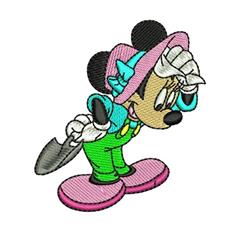 Gardner Minnie - 4x4 minnie detailed machine embroidery design for Garden Aprons