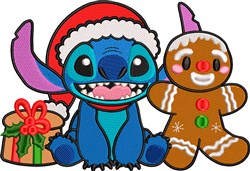 detailed christmas gingerbread man machine embroidery pattern - Gingerbread & Stitch for reusable tote bags