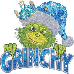detailed christmas grinchy machine embroidery pattern - Grinchy for patchwork quilt blocks