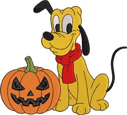 detailed halloween puppy dog machine embroidery pattern - Halloween Pluto for Kids Accessories