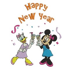 daisy detailed machine digital embroidery - Happpy New Year perfect for kitchen aprons