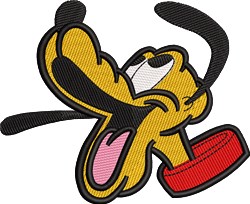 Happy Pluto - 4x4 puppy dog detailed machine embroidery design for cute baby onesies